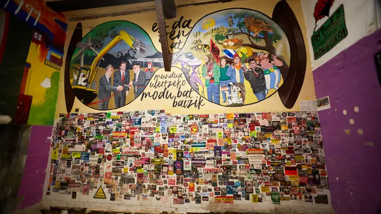 Obras del Palacio Marqués de Rozalejo que acogerá la futura sede del Instituto Navarro de la Memoria en la Plaza de Navarrería en Pamplona. IÑIGO ALZUGARAY