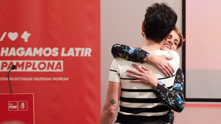 Presentación de la candidatura del PSN al Ayuntamiento de Pamplona y exposición del programa de modelo de ciudad, con la intervención de la candidata socialista a la Alcaldía de Pamplona, Elma Saiz, y la secretaria general y candidata del PSN a la Presidencia del Gobierno de Navarra, María Chivite. IÑIGO ALZUGARAY