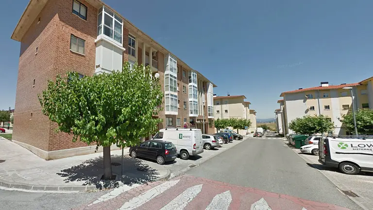 Calle San Francisco Javier en Beriáin donde ha tenido lugar el accidente.