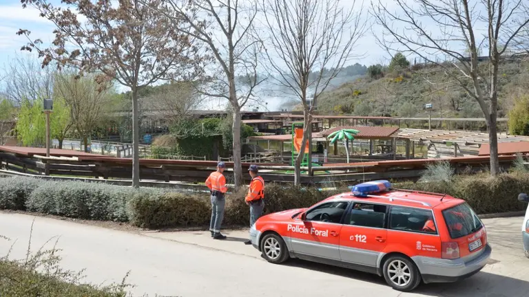 La Policía Foral busca a un tigre fugado en Sendaviva (simulacro). CEDIDA