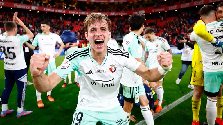 Pablo Ibáñez, autor del gol de Osasuna en San Mamés que da el pase a la final de Copa del Rey. CA OSASUNA