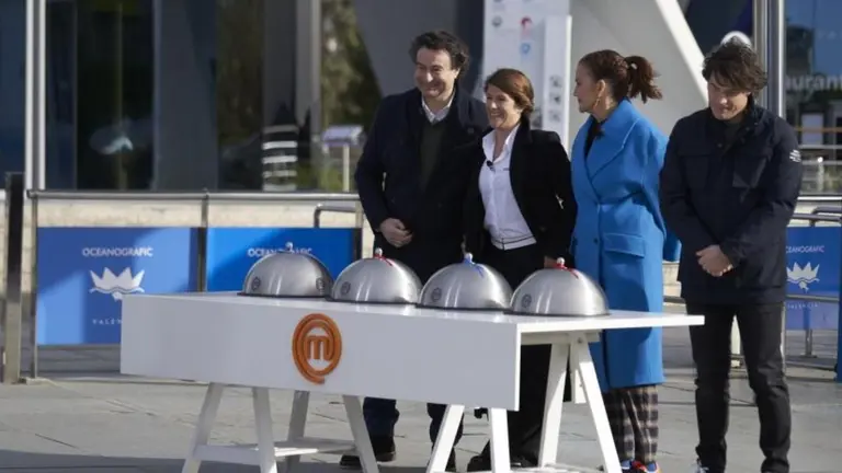 Imagen del jurado de MasterChef en el Oceanogràfic de Valencia. RTVE