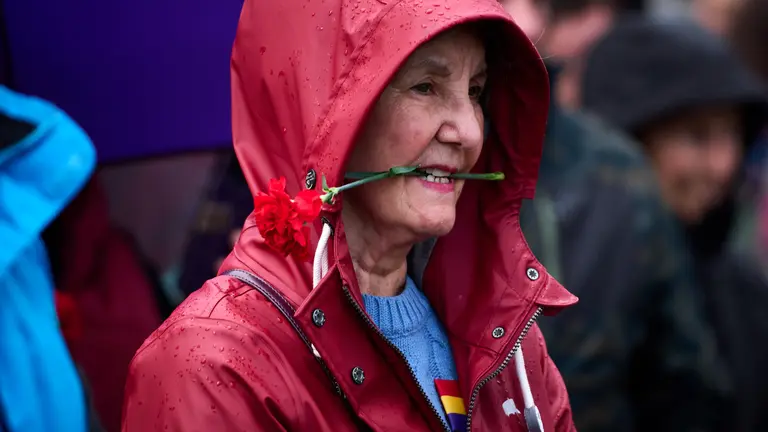 Acto de la Asociación de Familiares de Fusilados de Navarra (AFFNA-36) en homenaje a los navarros asesinados tras el golpe de Estado de 1936. PABLO LASAOSA