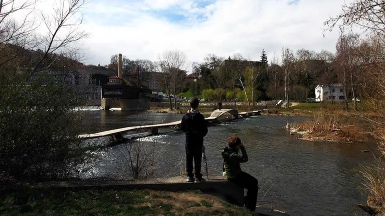 Una imagen de archivo del río Arga a su paso por Pamplona. NAVARRA.COM