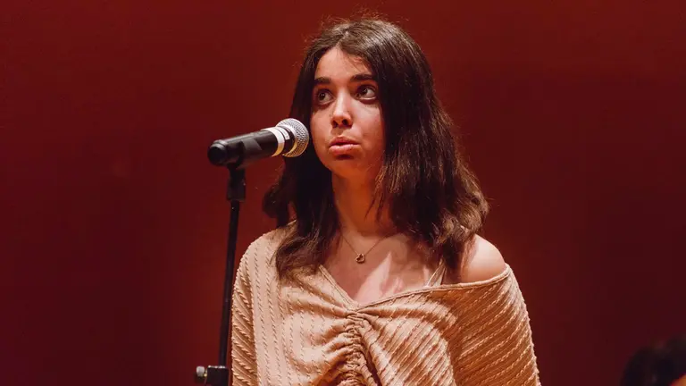 XII Edición del Spelling Bee Navarra 2023 organizado por el colegio Irabia en Pamplona contando con 32 colegios e Institutos de Navarra. JASMINA AHMETSPAHIC