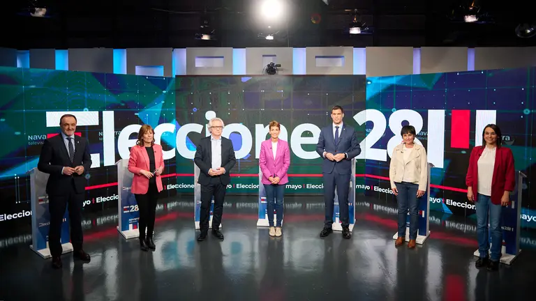 Debate electoral organizado por Navarra Televisión con los candidatos al Parlamento foral. PABLO LASAOSA