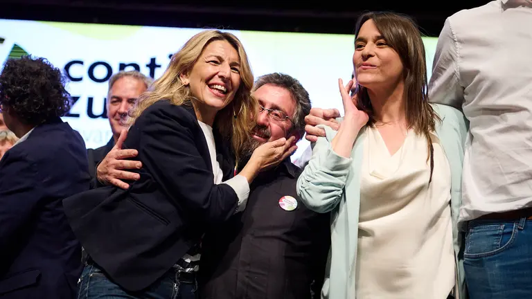 Contigo Navarra celebra el acto central de campaña con la vicepresidenta del Gobierno de España y ministra de Trabajo, Yolanda Díaz. PABLO LASAOSA