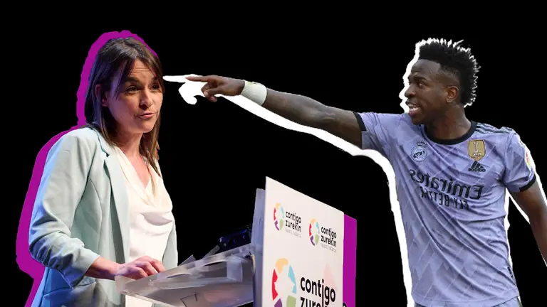 Begoña Alfaro (Contigo Navarra) y Vinicius Junior