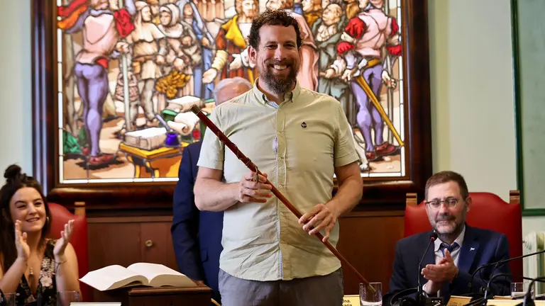 Mikel Oteiza (EH Bildu), reelegido alcalde de Villava con mayoría absoluta. PABLO LASAOSA