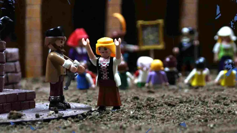 Recreación de l Misterio de Obanos con Clicks de Playmobil. CEDIDA