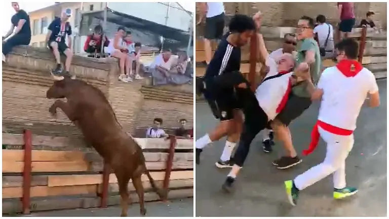Susto en las vaquillas en Castejón, en Navarra.