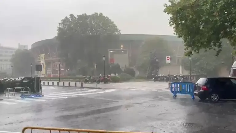 Granizada en Pamplona durante las fiestas de San Fermín. NAVARRA.COM