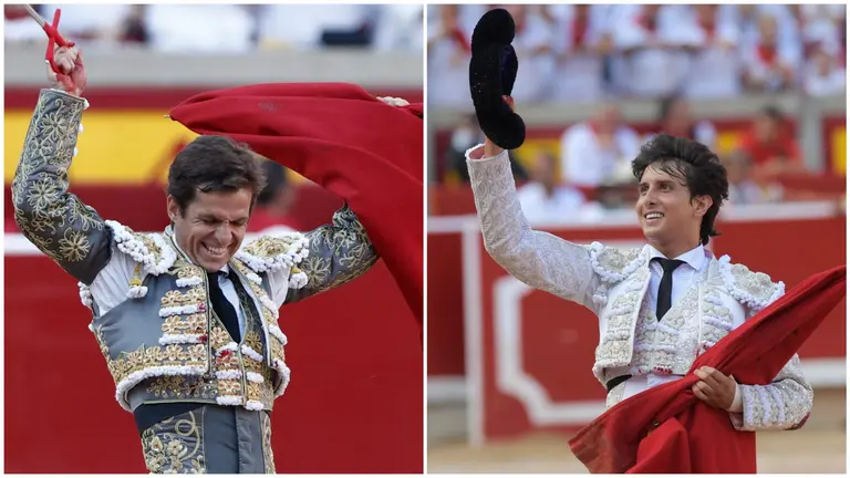 El Juli y Roca Rey, triunfadores en Pamplona. EFE