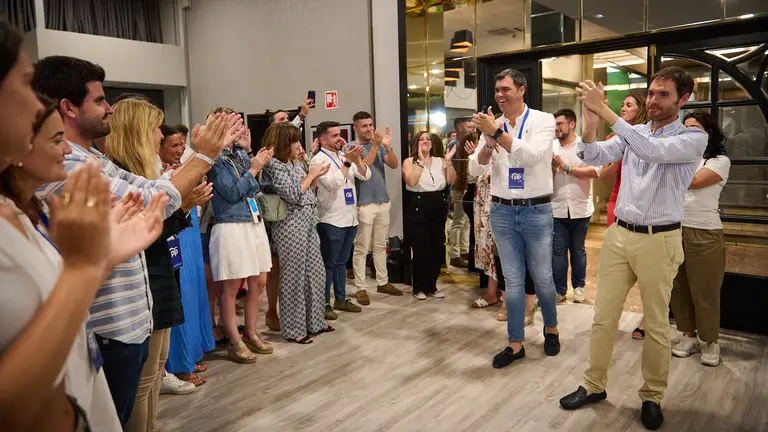 El Partido Popular de Navarra celebra la noche elctoral del 23J en Pamplona. PABLO LASAOSA