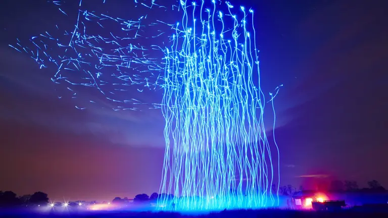 Imagen de un espectáculo con drones. Preetam.choudhury