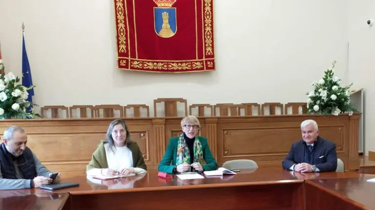 La alcaldesa de Lerín, Consuelo Ochoa, preside una sesión en el salón de plenos de la localidad. AYUNTAMIENTO DE LERÍN.