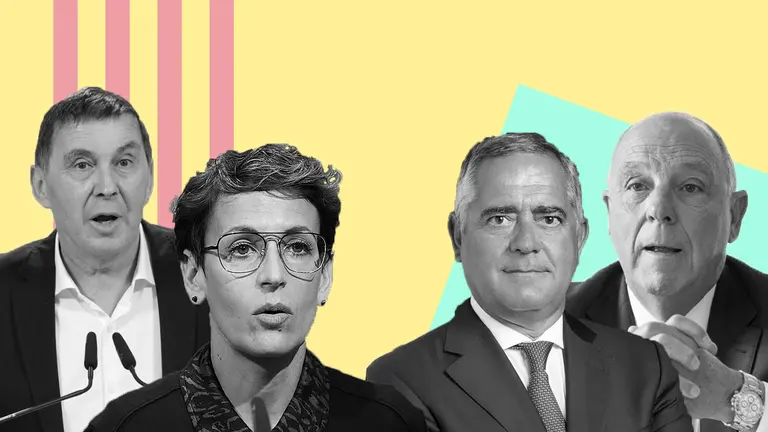 Montaje de Arnaldo Otegi, María Chivite, Juan Miguel Sucunza y Javier Taberna. NAVARRA.COM