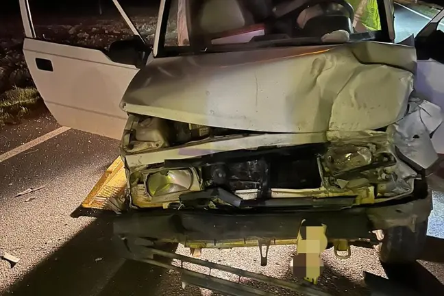 Foto del accidente con un fallecido en Navarra.