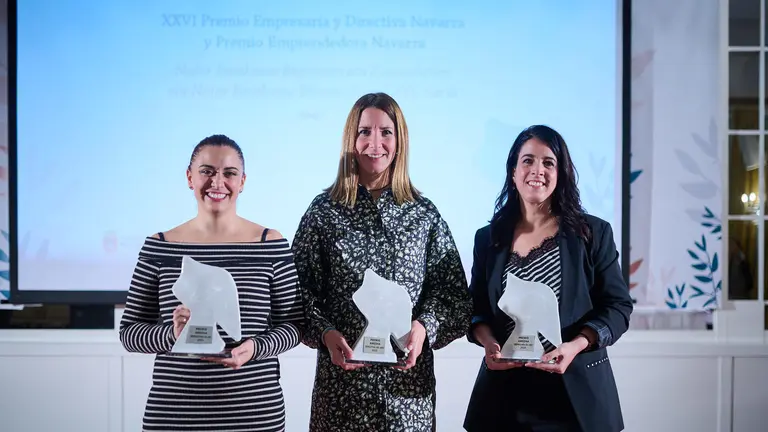 Entrega de la 26ª edición de los Premios Empresaria, Directiva y Emprendedora de la Asociación de Mujeres y Empresarias Directivas de Navarra (Amedna) a Beatriz Marchite, Elisa Manero y María Mena. PABLO LASAOSA