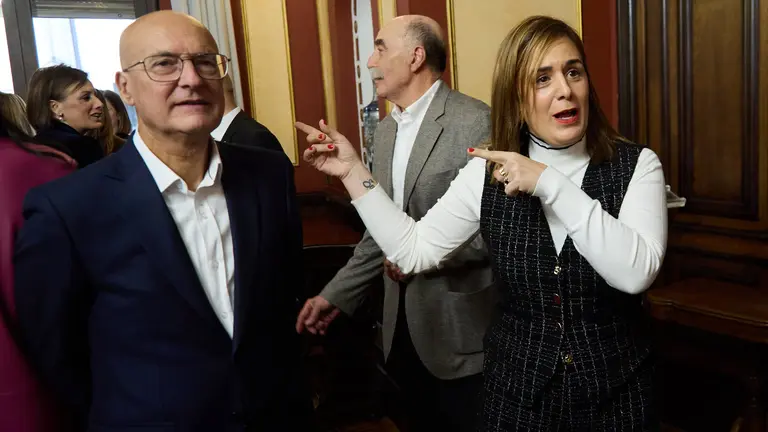 Acto de toma de posesión de Alicia Echeverría Jaime como delegada del Gobierno en Navarra, con la presencia de la ministra de Inclusión, Seguridad Social y Migraciones, Elma Saiz, y la presidenta del Gobierno de Navarra, María Chivite. IÑIGO ALZUGARAY