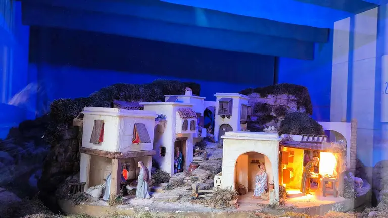 Imagen del belén giratorio que se encuentra en la Parroquia de San Miguel. NAVARRA.COM