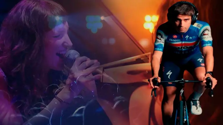 Montaje de Mikel Landa sobre una actuación de Suakai. NAVARRA.COM