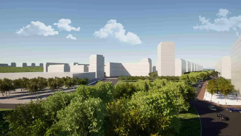 Recración de cómo quedará el barrio de Echavacoiz de Pamplona. GOBIERNO DE NAVARRA