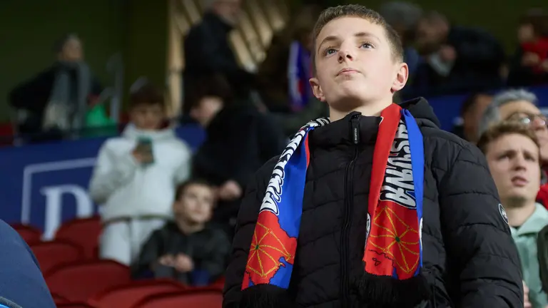 La grada del estadio de El Sadar durante el partido de octavos de final de la Copa del Rey de fútbol entre CA Osasuna y Real Sociedad disputado en Pamplona. IÑIGO ALZUGARAY