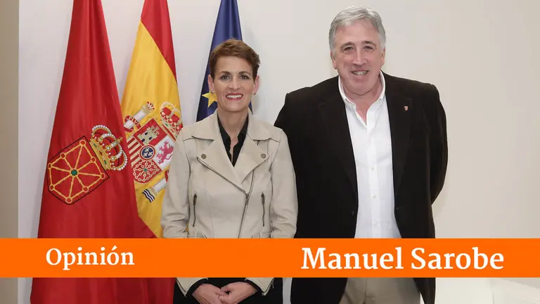 María Chivite y Joseba Asirón en una reunión reciente.