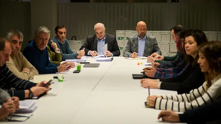 Los agricultores y ganaderos se reúnen con el Gobierno de Navarra durante el cuarto día de protestas. PABLO LASAOSA