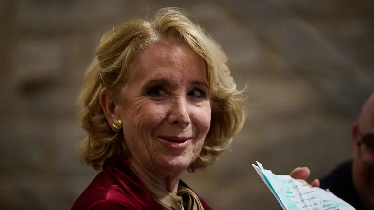 La expresidenta de la Comunidad de Madrid Esperanza Aguirre imparte la conferencia-coloquio 'Navarra en la encrucijada', organizada por la Asociación Pompaelo en colaboración con Sociedad Civil Navarra. PABLO LASAOSA