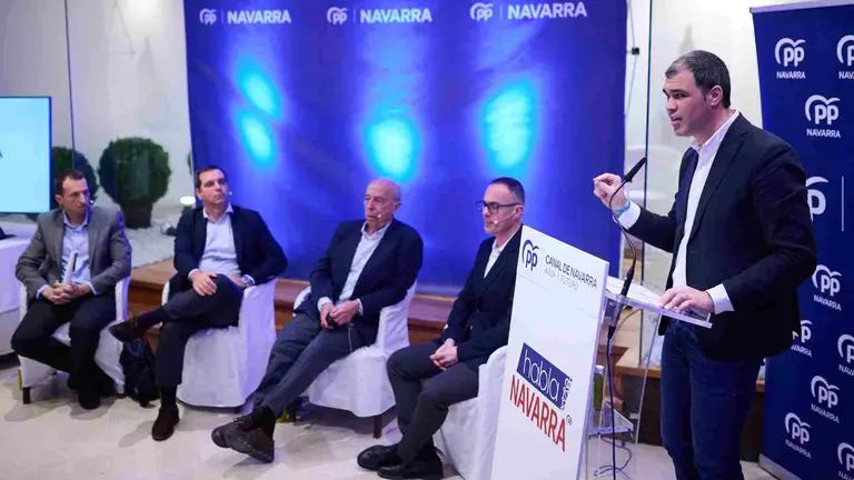 Javier García en un acto del Partido Popular de Navarra con agricultores y ganaderos en Tudela. PPN