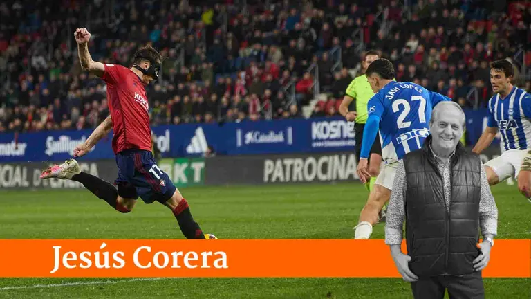 Budimir dispara a puerta en el Osasuna - Alavés de este lunes. ÍÑIGO ALZUGARAY
