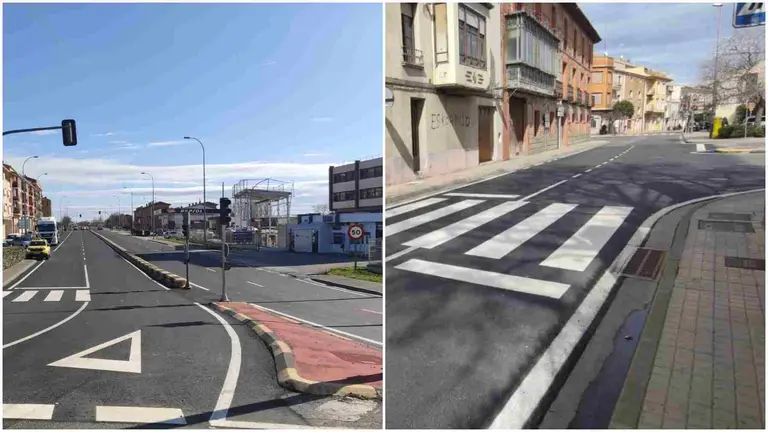 A la izquierda, la travesía de Viana; y a la derecha, la de Cintruénigo. GOBIERNO DE NAVARRA