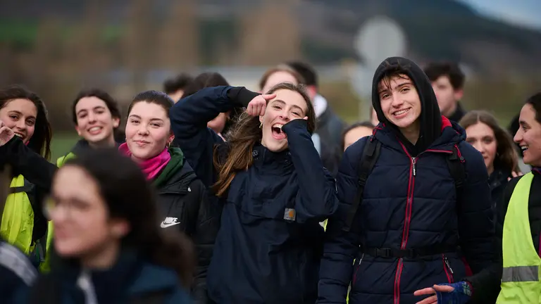 Miles de peregrinos marchan a Javier durante la primera Javierada de 2024. PABLO LASAOSA