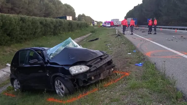 Un fallecido y 3 heridos, uno de ellos grave, tras una colisión entre un camión y un turismo en Olite. POLICÍA FORAL