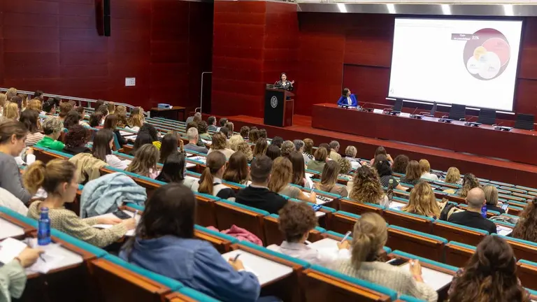 Asistentes a la Jornada de Psiquiatría del Niño y Adolescente siguen la presentación de la doctora María Vallejo sobre la escala breve de screening de TDAH. UNIVERSIDAD DE NAVARRA