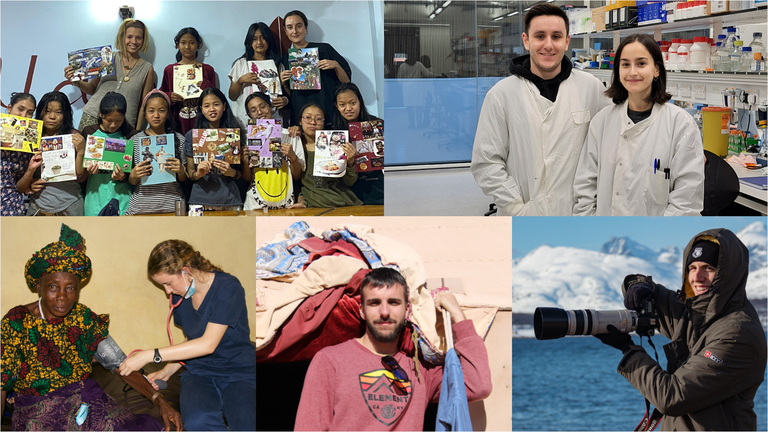 De izquierda a derecha y de arriba a abajo: Rose Ordoki, Pablo Elizalde y Laura Martín, Ekhiñe Oroz, Asier Aldea y Juan Vicente de Miguel.