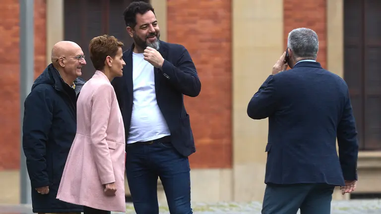 Comité Regional del PSN con la presencia de la secretaria general del PSN-PSOE, María Chivite, el secretario de Organización del PSOE, Santos Cerdán, y la ministra de Inclusión, Seguridad Social y Migraciones, Elma Saiz. IÑIGO ALZUGARAY