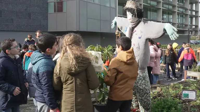 Imagen de archivo de un huerto escolar en Pamplona. AYUNTAMIENTO DE PAMPLONA