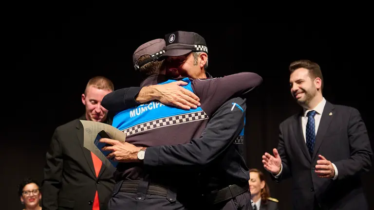 Conmemoración del Día de las Policías Municipales de la Comarca de Pamplona con la participación de los alcaldes y representantes de las policías municipales de Ansoáin, Barañáin, Berriozar, Burlada, Noáin, Pamplona, Valle de Egüés, Villava y Zizur Mayor. PABLO LASAOSA