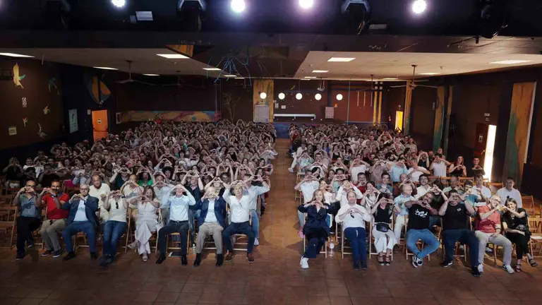 Trabajadores de General Mills durante la fiesta de celebración del 20 aniversario de la apertura de la   planta en San Adrián. CEDIDA