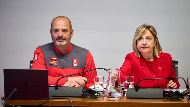 Comisión de Interior, Función Pública y Justicia del Parlamento de Navarra para que la consejera Amparo López "clarifique los hechos acontecidos el pasado 7 de marzo en los alrededores del Parlamento". PABLO LASAOSA