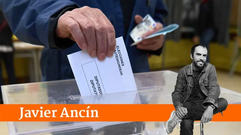 Inicio de la jornada electoral para las Elecciones al Parlamento Europeo en el IES Plaza de la Cruz de Pamplona. IÑIGO ALZUGARAY