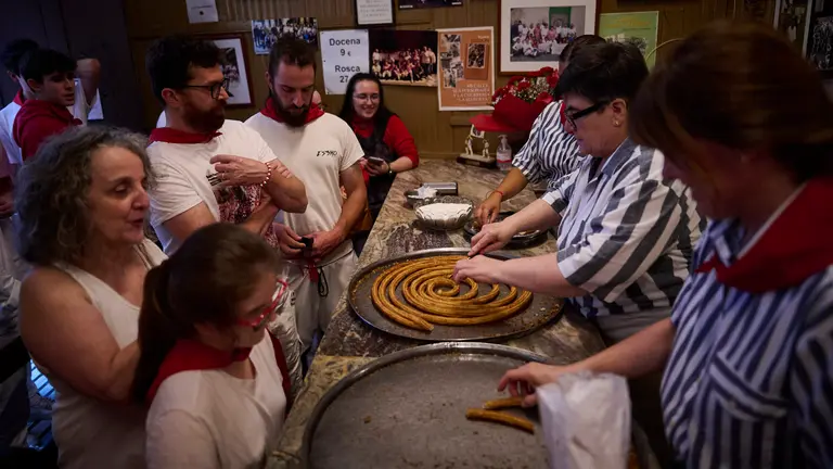 La churrería de La Mañueta abre sus puertas durante San Fermín 2024. PABLO LASAOSA