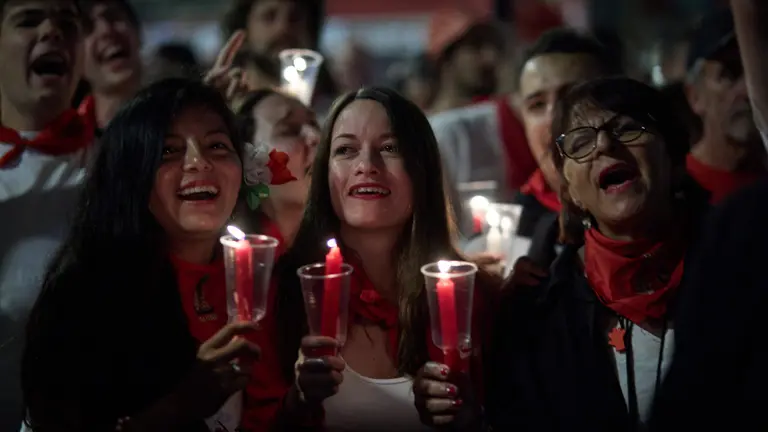 Pobre de mí en la Plaza del Ayuntamiento de Pamplona con el que finalizan los nueve días de las Fiestas de San Fermín 2024. IÑIGO ALZUGARAY