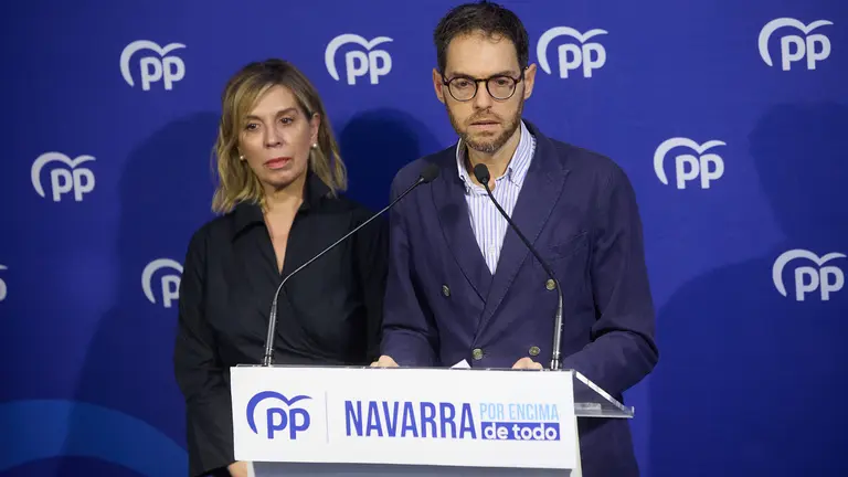 El diputado navarro del Partido Popular, Sergio Sayas, realiza un balance del curso político en la sede del PPN en Pamplona. IÑIGO ALZUGARAY