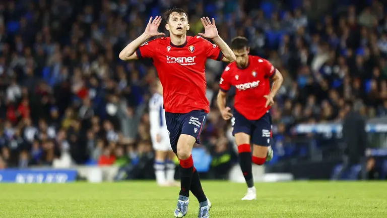 Ante Budimir celebra su gol a la Real Sociedad. CA Osasuna.