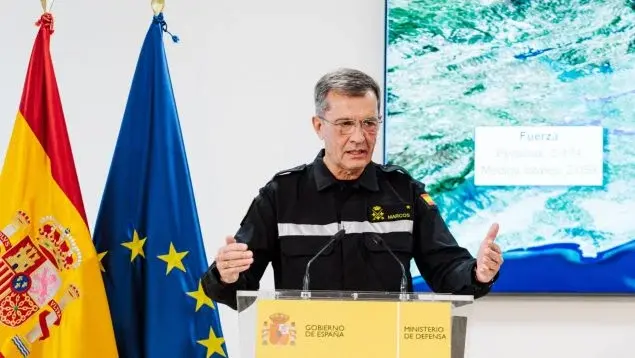 El general jefe de la UME, Javier Marcos