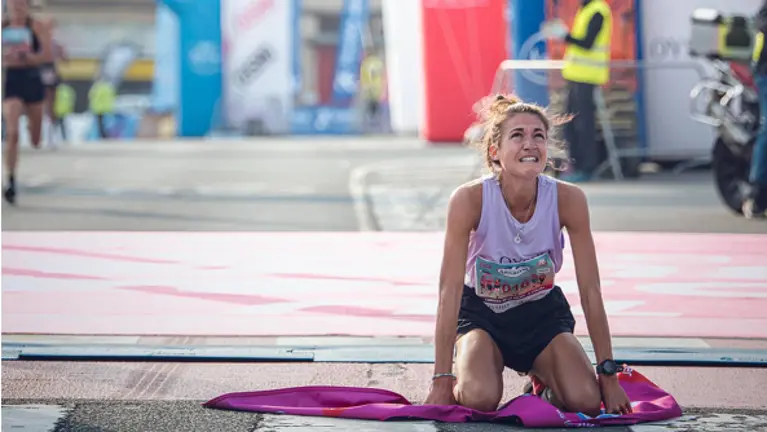 Laia González Martínez al final de una de sus carreras. CEDIDA